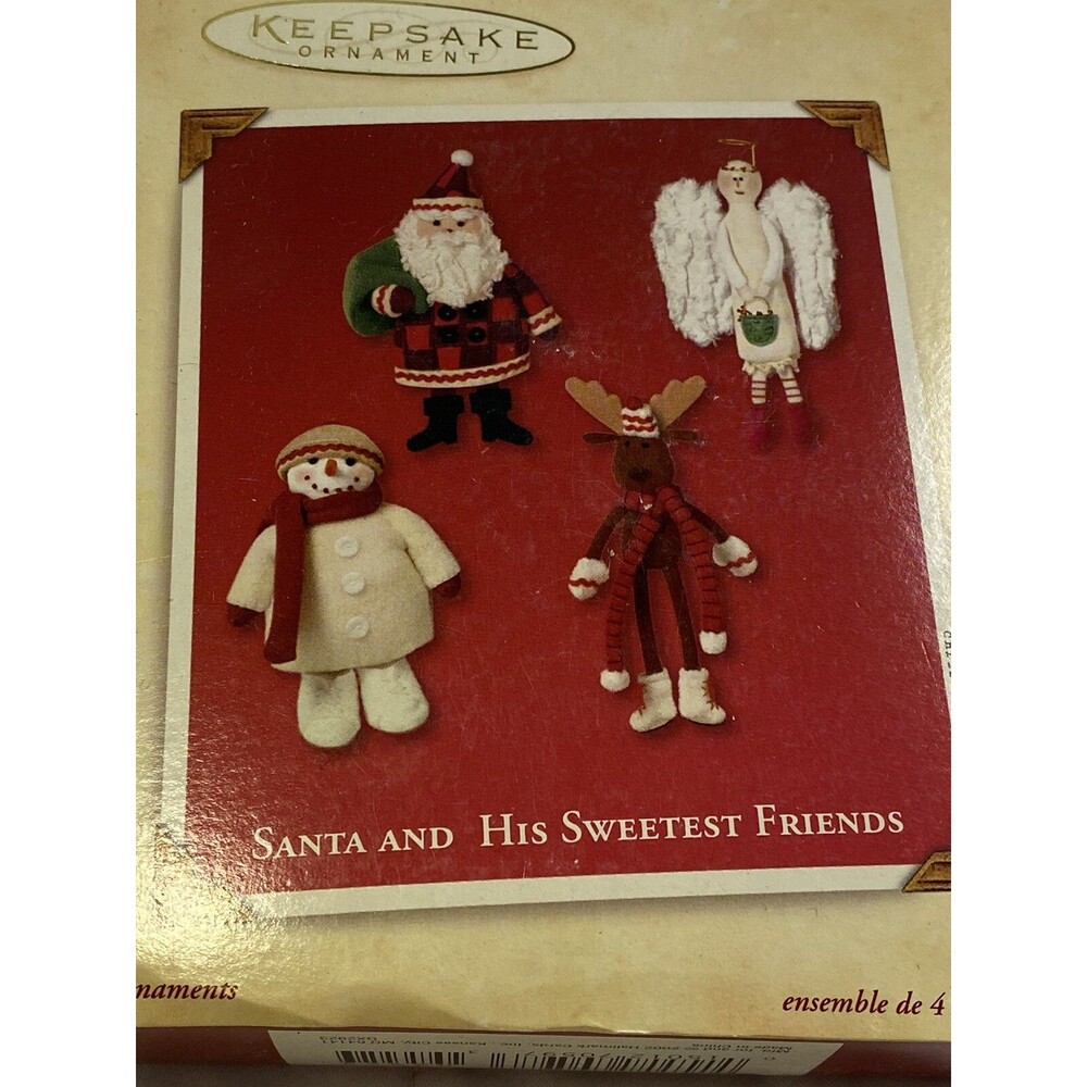 Hallmark 2002 Santa & His Sweetest Friends Ornament Set Of 4